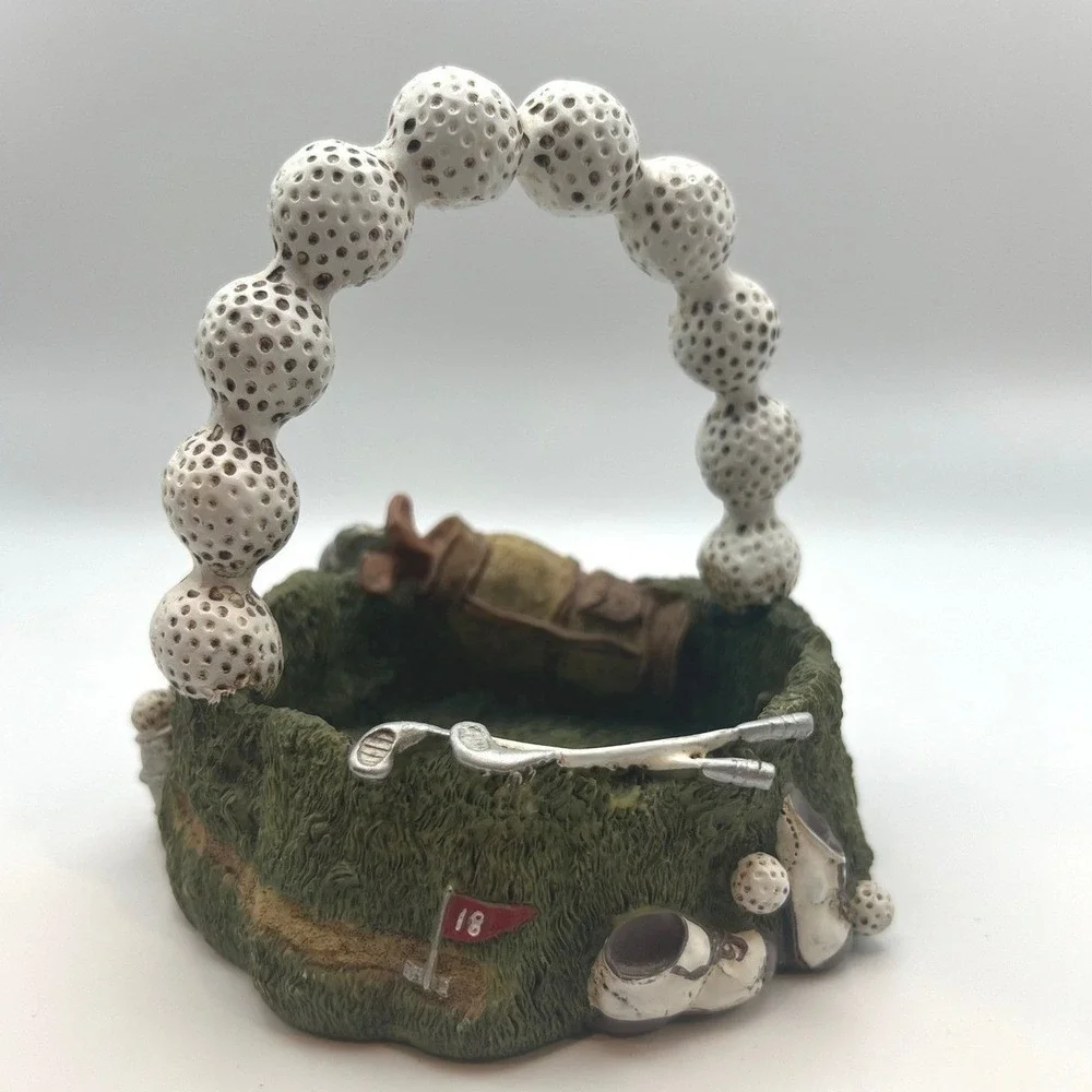 Vintage Golf-Themed Trinket Dish Small Basket Decor‎